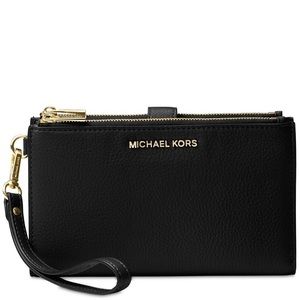 Michael Kors Double-Zip Leather Phone Wristlet